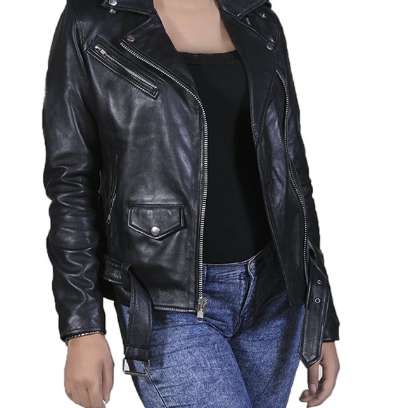 Halloween Women Serpents REAL Leather Jacket - Picture 2 of 4